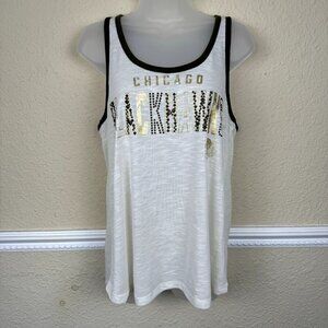 4 Her By Carl Banks Womens L Chicago Blackhawks Hockey Tank Top Embellished